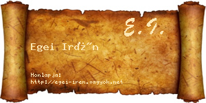 Egei Irén névjegykártya